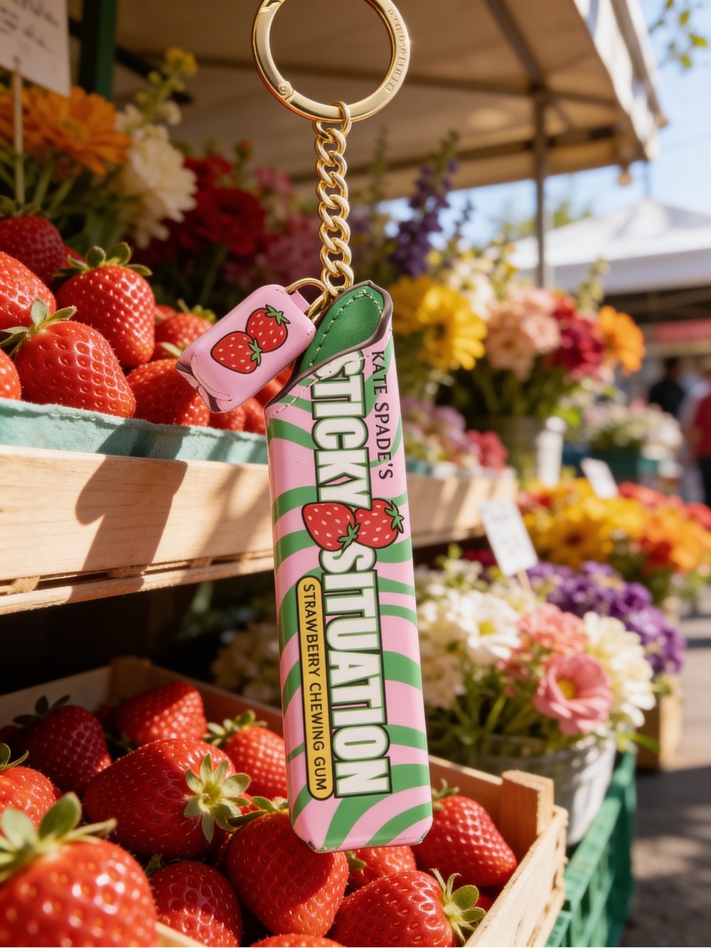 Kate Spade Strawberry Chewing Gum Purse Charm 🍓 - Picture 2 of 5